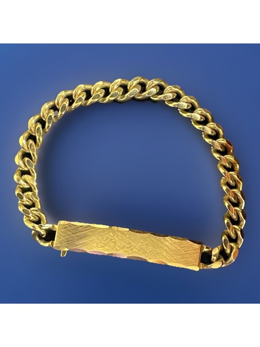 Vintage Signed Speidel Identity ID Bracelet Gold-Tone Name Engraved Kelly